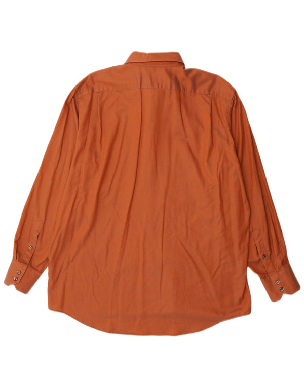 Мужская рубашка Lacoste, размер 45 XL, оранжевая, хлопок
