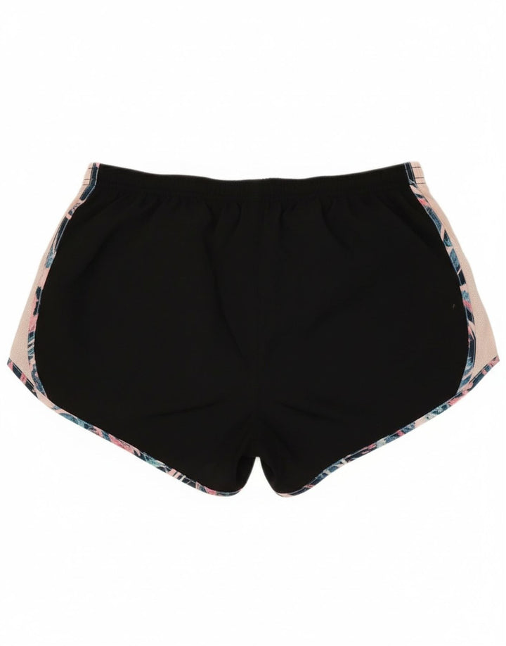 Женские спортивные шорты Nike Dri Fit UK 14, большие черные полиэстер с цветными блоками