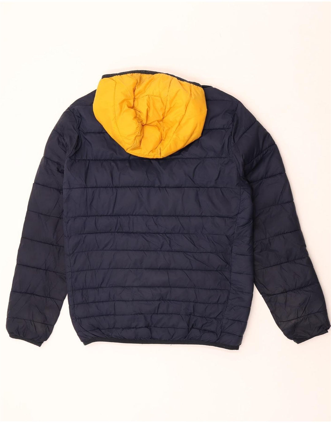 Мужская стеганая куртка с капюшоном Jack & Jones UK 38, средний темно-синий, цветной блок