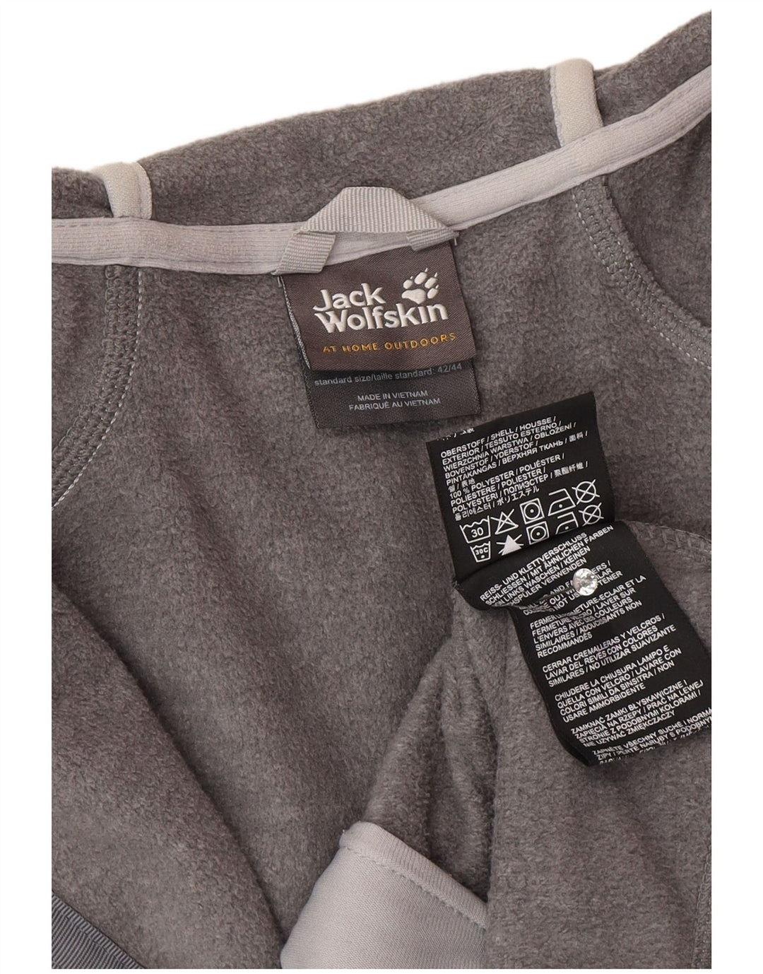 Женский свитер с капюшоном на молнии Jack Wolfskin, Великобритания, 14/16, большой серый полиэстер