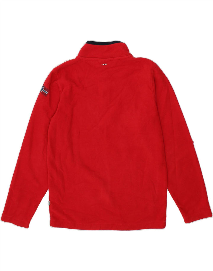 NAPAPIJRI Girls Graphic Zip Neck Fleece Jumper 13-14 Years Red Polyester | Vintage Napapijri | Thrift | Second-Hand Napapijri | Used Clothing | Messina Hembry 