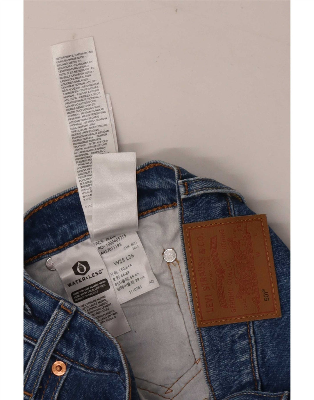 Женские прямые джинсы Levi's 501 W25 L26 синие, хлопок
