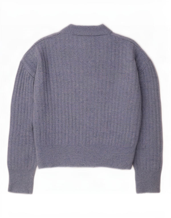 Женский укороченный кардиган оверсайз Zara UK 10, маленький синий акрил
