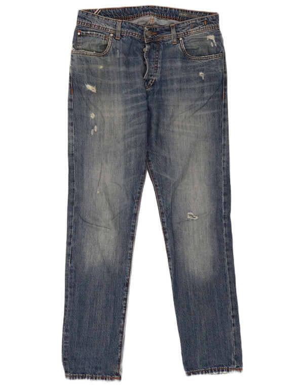 Мужские потертые джинсы Liu Jo Regular Slim W34 L32, синий хлопок