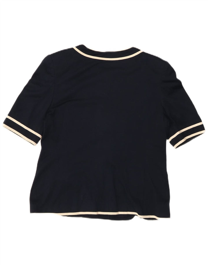 LUISA SPAGNOLI Женский пиджак с коротким рукавом IT 44 Средний Темно-Синий