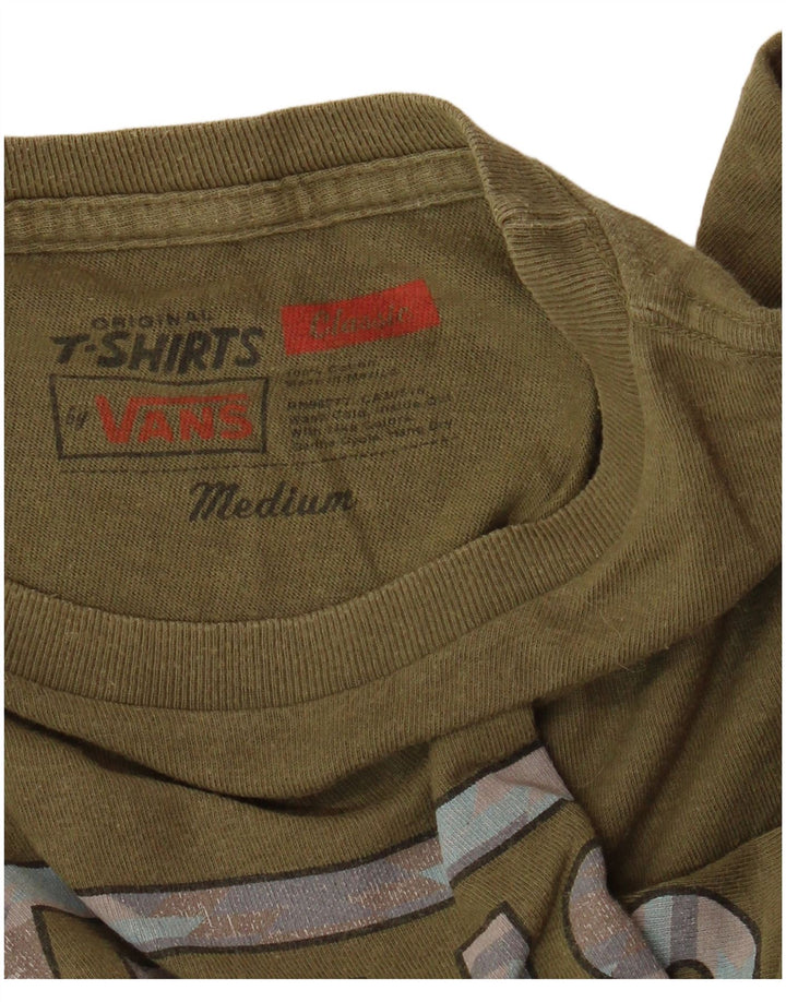 Мужская классическая футболка с рисунком VANS, средний цвет, хаки, хлопок