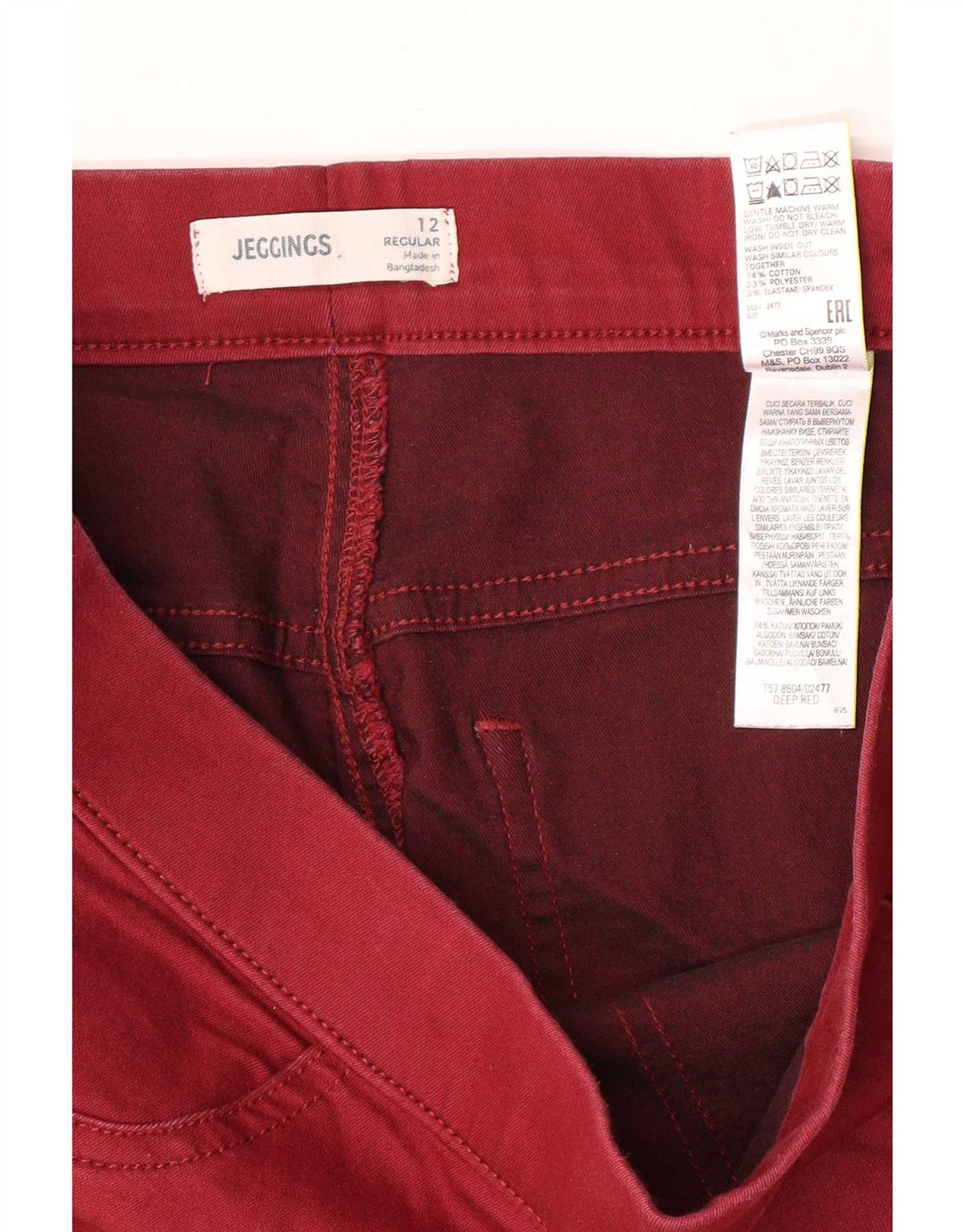 Женские джинсы джеггинсы Marks & Spencer UK 12 Medium W30 L28 Красный хлопок