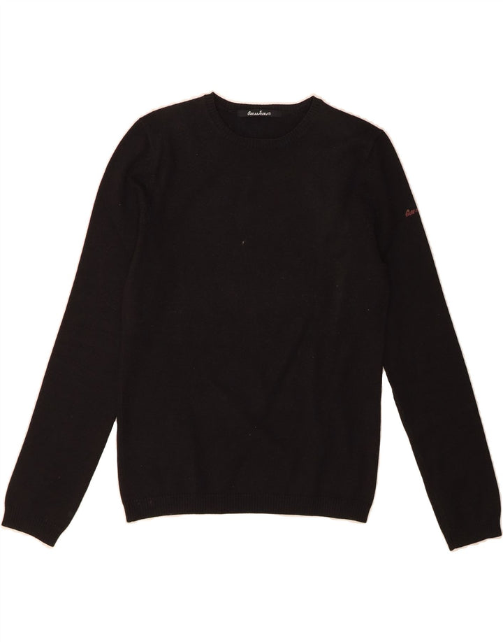 GUESS Womens Crew Neck Jumper Sweater UK 10 Small Black Wool Vintage Guess and Second-Hand Guess from Messina Hembry 