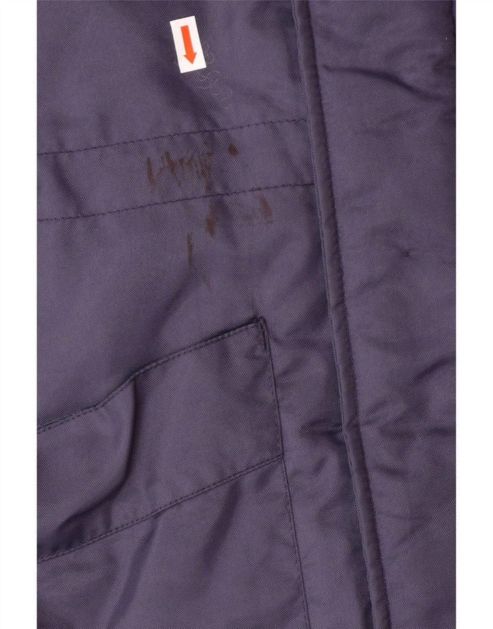 UMBRO Мужское стеганое пальто с капюшоном UK 38, средний темно-синий, нейлон с цветными блоками