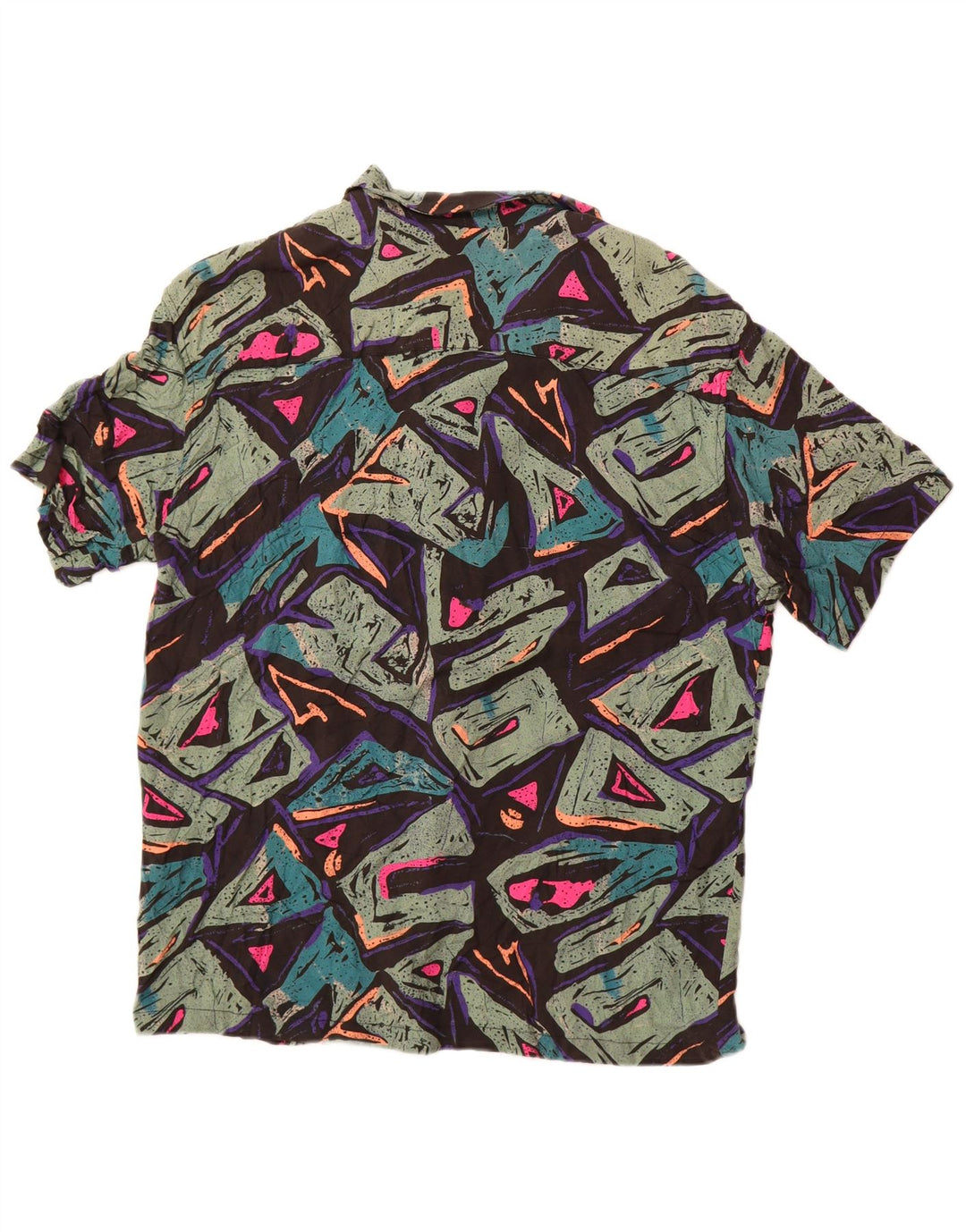 Мужская рубашка с коротким рукавом Pull & Bear XL, разноцветная вискоза с геометрическим рисунком