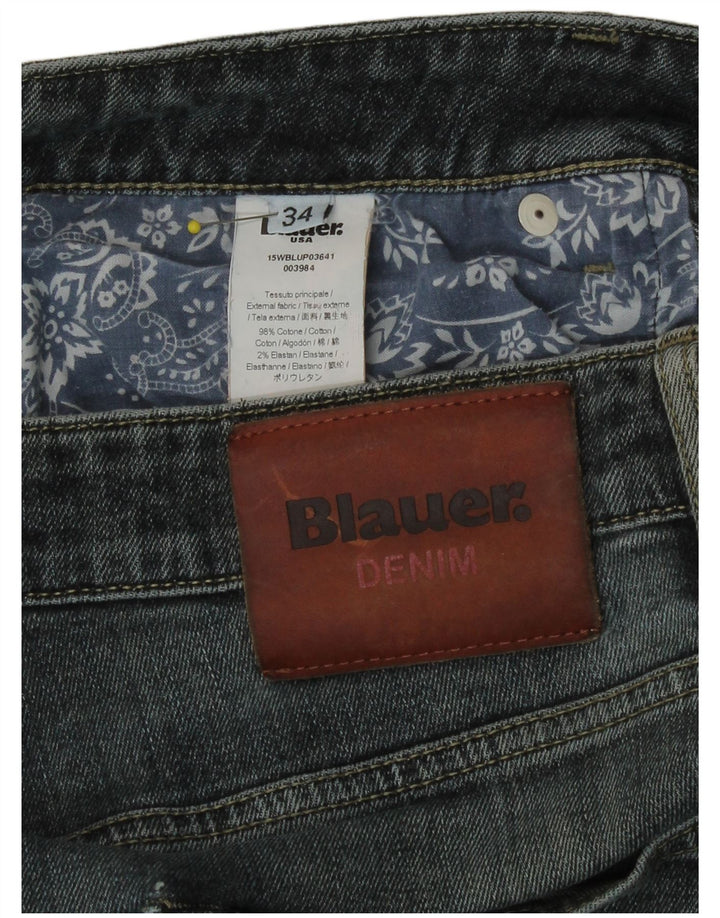 Мужские узкие джинсы Blauer W34 L34, синий хлопок