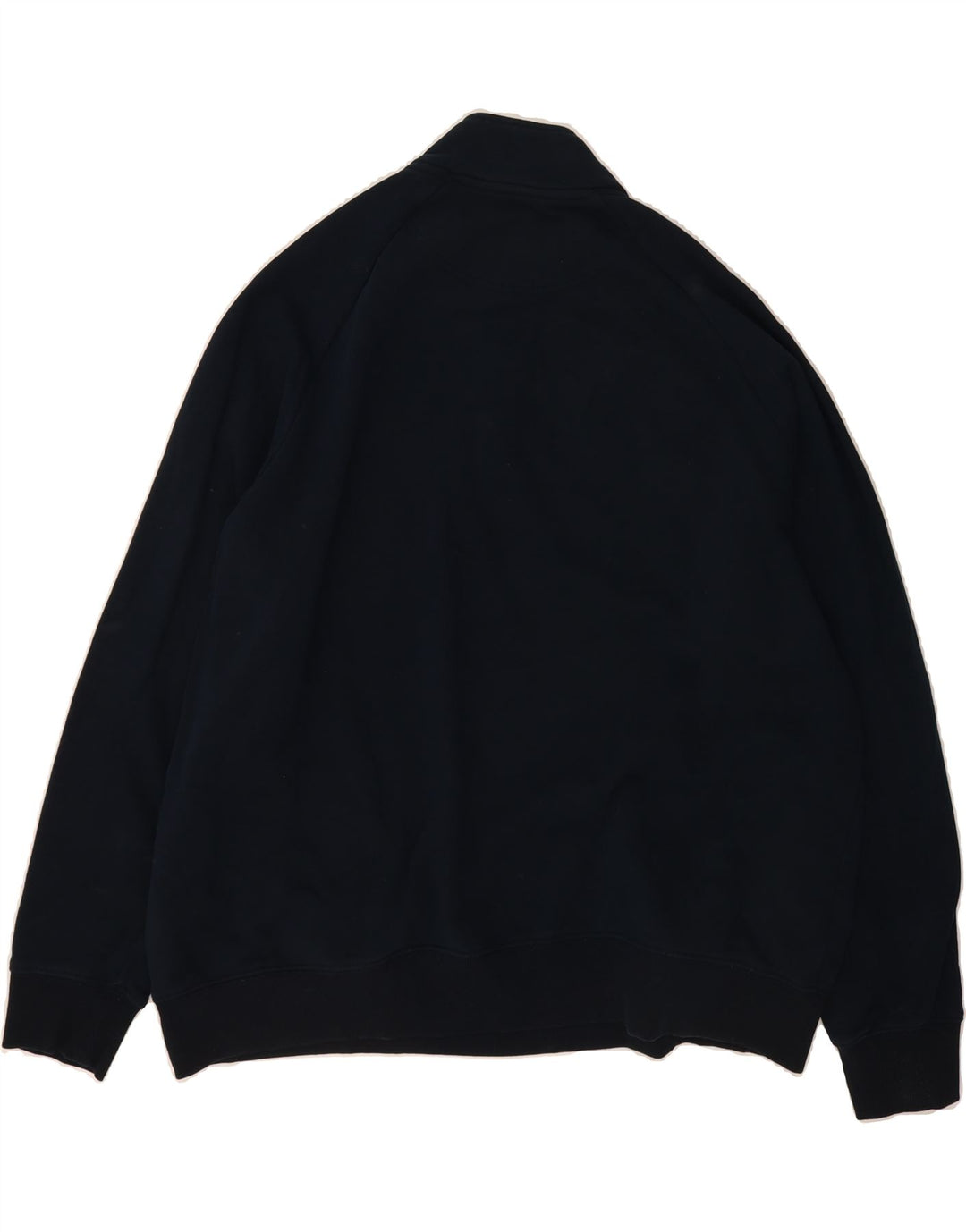 MARKS & SPENCER Mens Zip Neck Sweatshirt Jumper 2XL Navy Blue Cotton Vintage Marks & Spencer and Second-Hand Marks & Spencer from Messina Hembry 