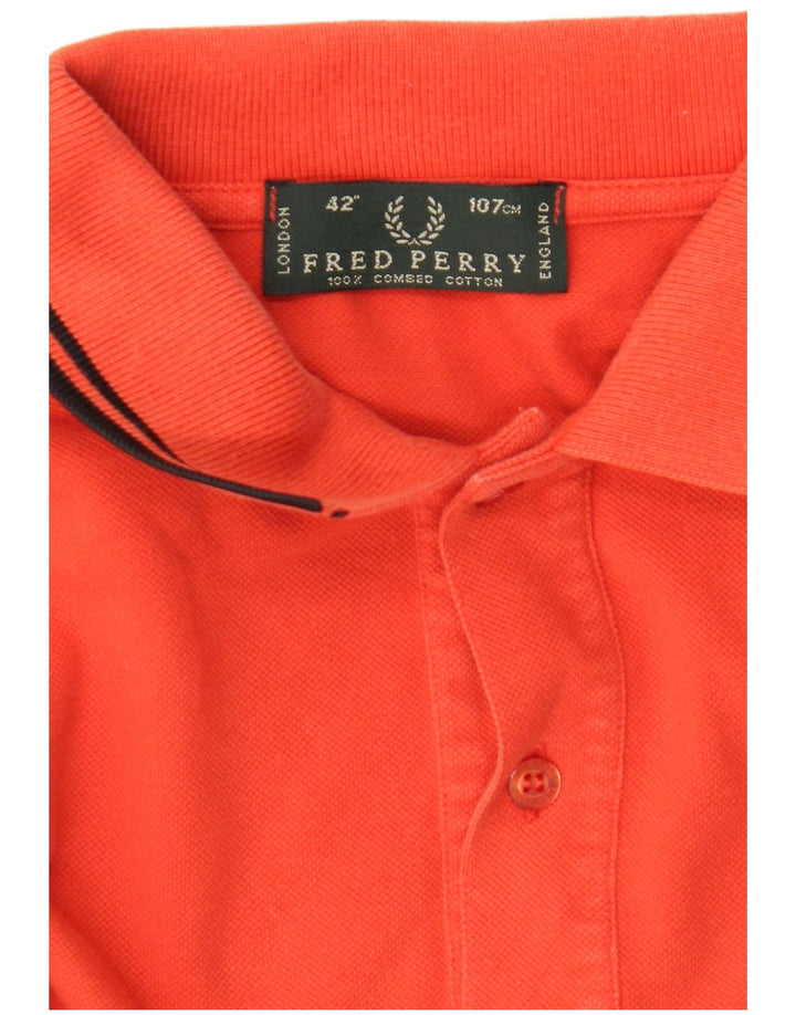 Мужская рубашка-поло с длинным рукавом Fred Perry, средний оранжевый хлопок, хлопок