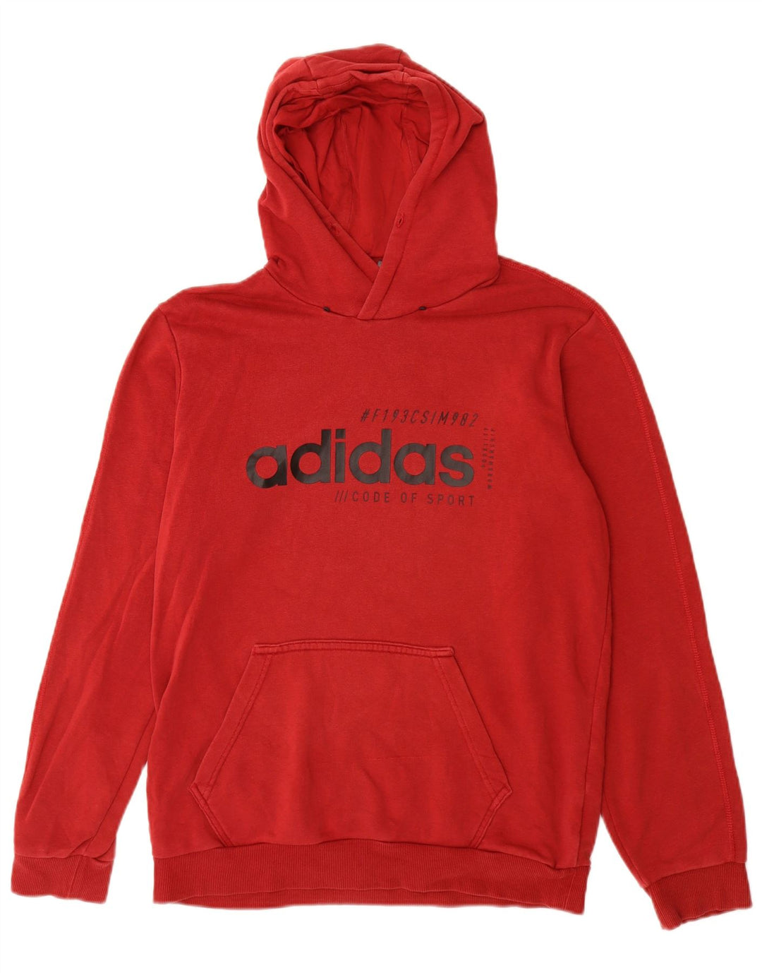 Мужской джемпер с капюшоном Adidas с рисунком, средний красный, хлопок