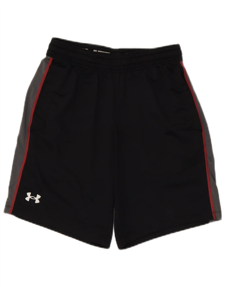 Мужские спортивные шорты UNDER ARMOR, маленькие черные, полиэстер с цветными блоками