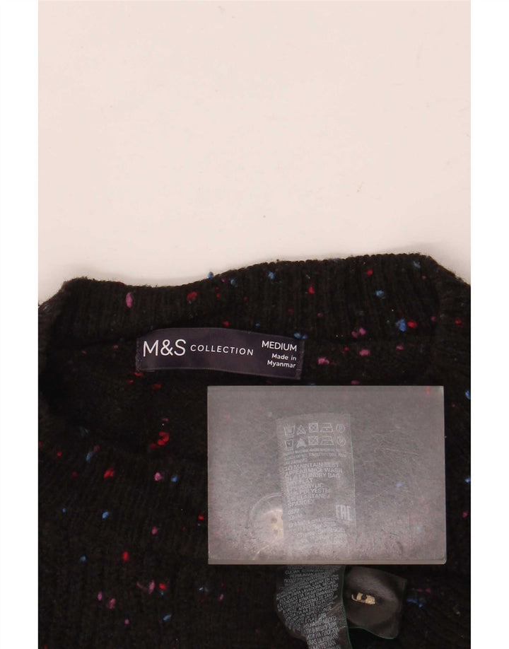 Женский укороченный кардиган Marks & Spencer UK 14, средний черный в крапинку