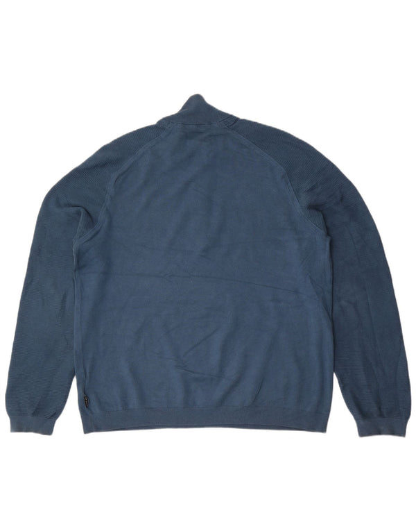 Мужской джемпер с воротником на молнии Ted Baker, размер 6, 2XL, синий вискоза