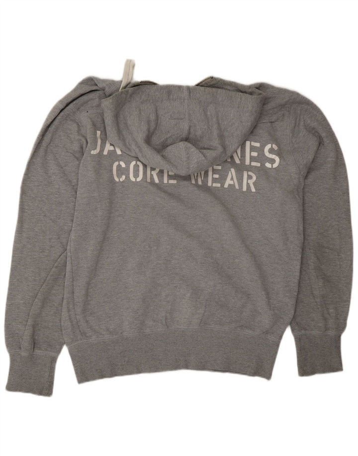 Мужской свитер с капюшоном и молнией с рисунком Jack & Jones XL, серый