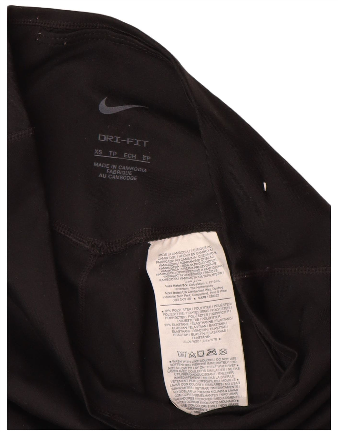 Женские леггинсы-капри NIKE Dri Fit UK 4 XS, черный полиэстер