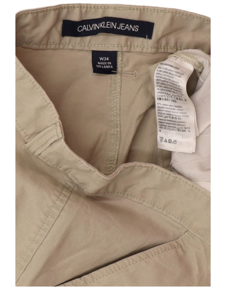 Мужские шорты чинос Calvin Klein W34, большие бежевые, хлопок