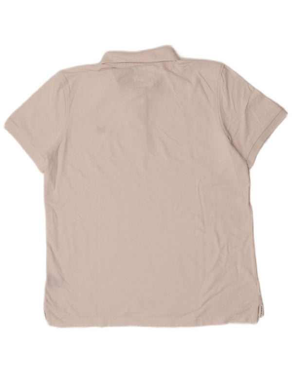 Crew Clothing Мужская рубашка поло, большой белый хлопок