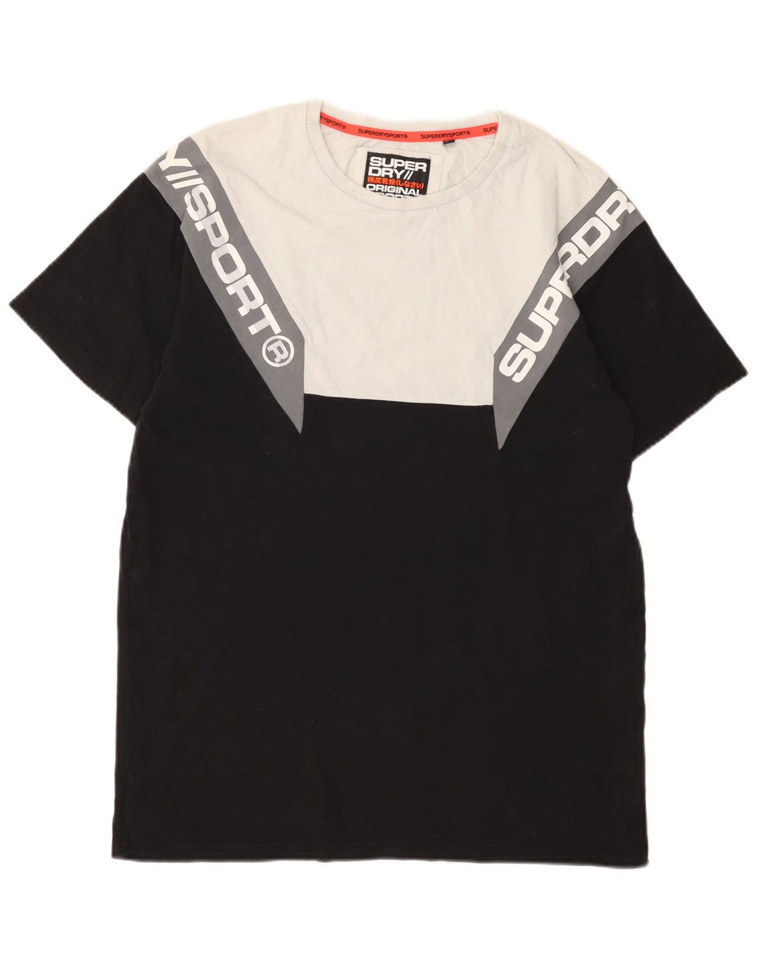 Мужская футболка Superdry с графическим рисунком, средний черный, хлопок с цветными блоками