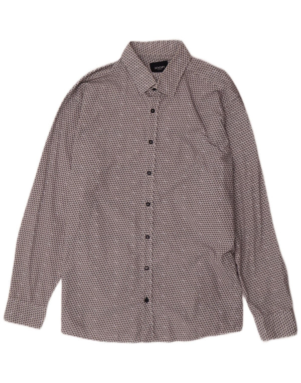 JOOP Mens Shirt 2XL Grey Geometric Cotton