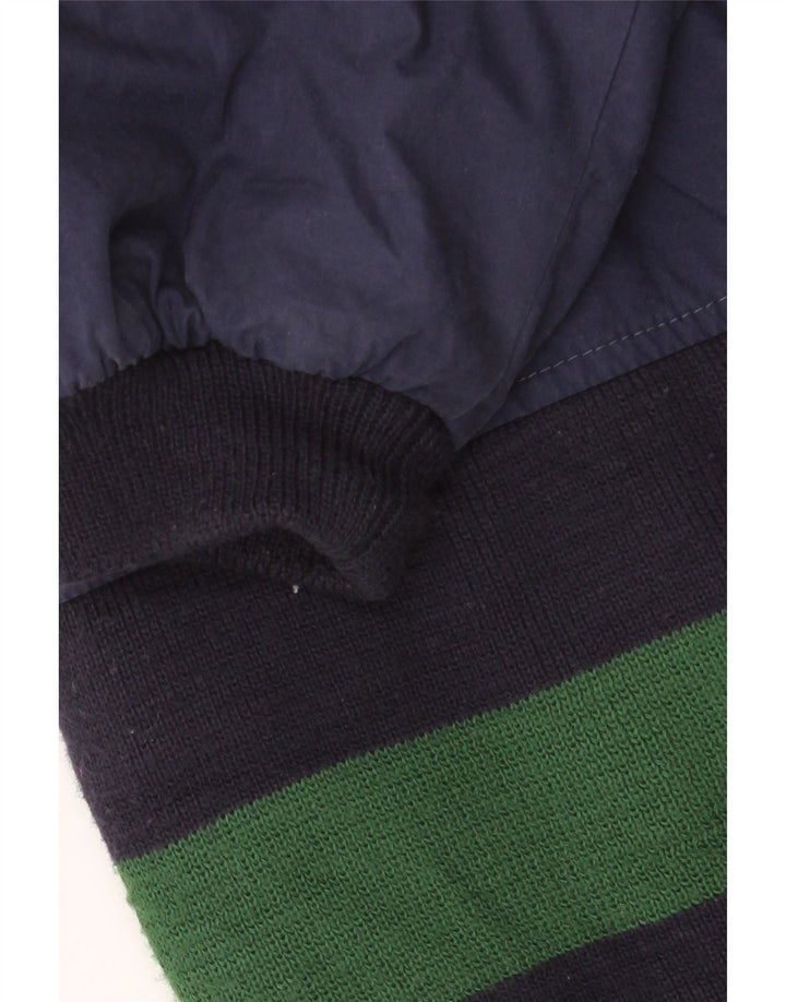 VINTAGE Мужской бомбер UK 42 XL Темно-синий с цветными блоками