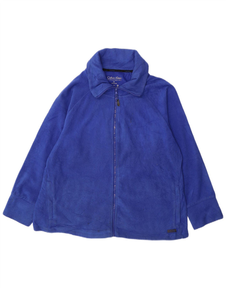 Мужская флисовая куртка CALVIN KLEIN UK 44 2XL, синяя, полиэстер