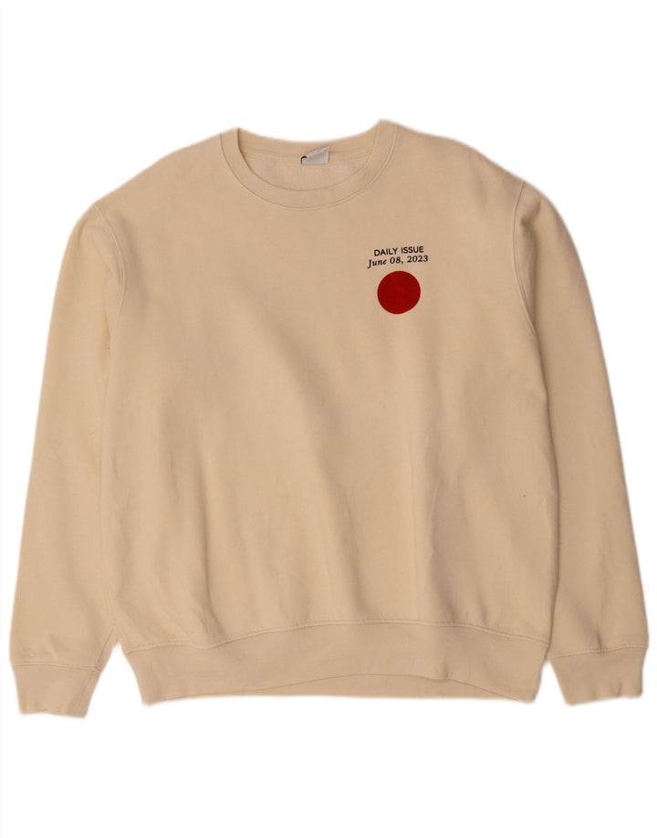 ZARA Mens Graphic Sweatshirt Jumper Large Beige
