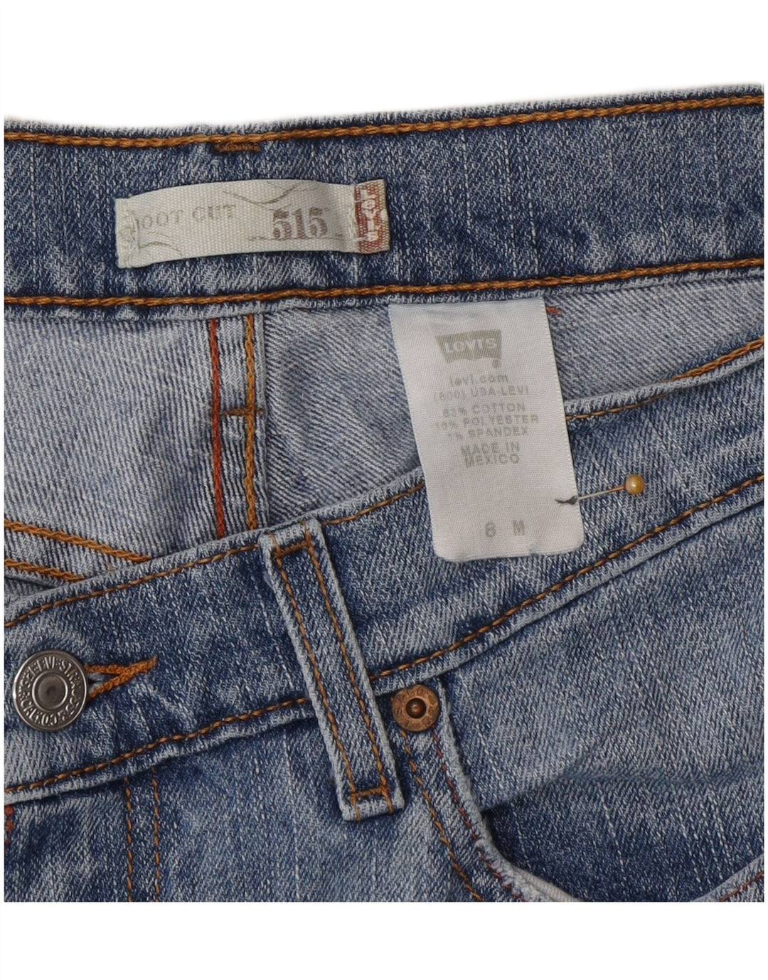 Женские джинсы Levi's 515 Bootcut США 8, средние W32 L31, синие, хлопок