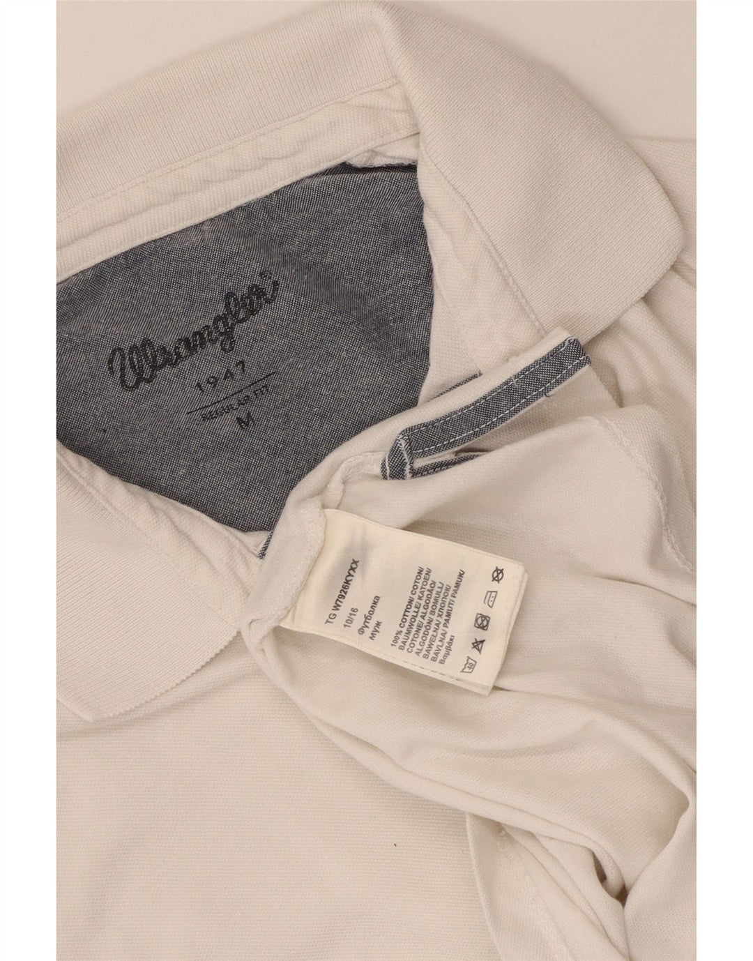 Мужская рубашка-поло стандартного кроя WRANGLER, средний белый хлопок, белый цвет