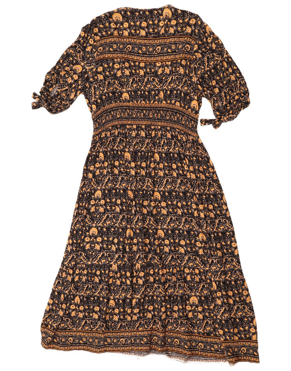 Женское платье макси Monsoon UK 16, большой размер, разноцветная вискоза с цветочным принтом