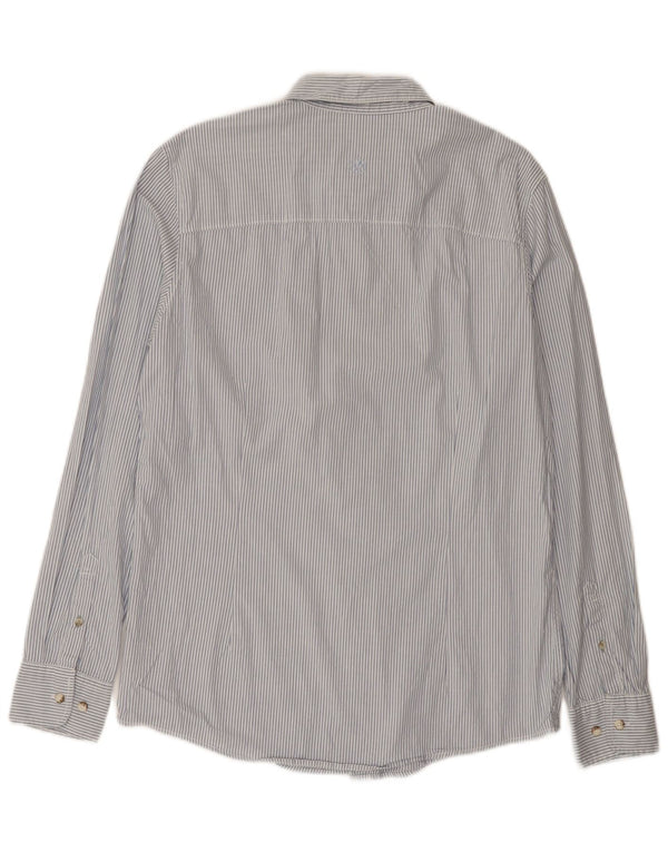 Мужская рубашка стандартного кроя для высоких лиц Fat Face, хлопковая рубашка среднего синего цвета в полоску