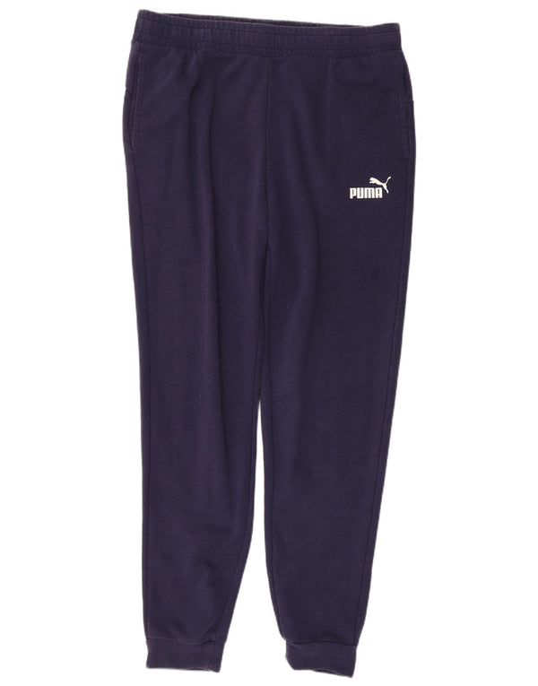 PUMA Mens Tracksuit Trousers Joggers XL  Navy Blue Cotton