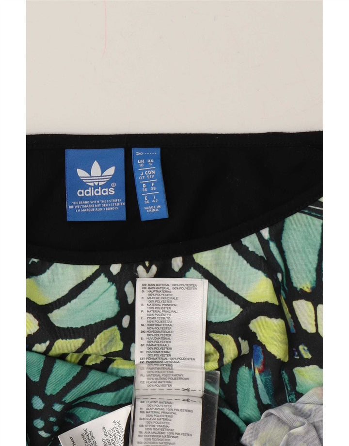 Женский топ Adidas с абстрактным узором и графическим рисунком, рукав 3/4, Великобритания, 10 маленьких разноцветных цветов