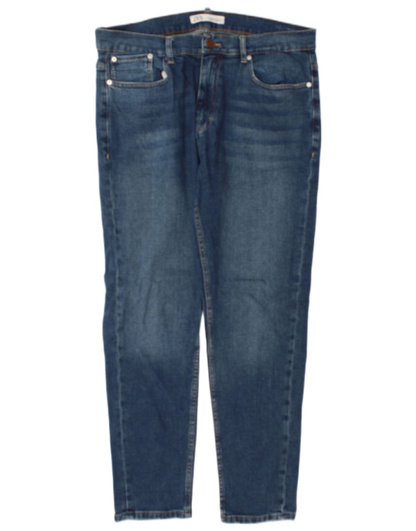 Мужские узкие джинсы Zara EU 46 XL W36 L30 синие, хлопок