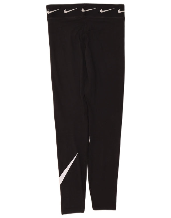 Женские леггинсы с рисунком Nike UK 12, хлопковые, средние, черные