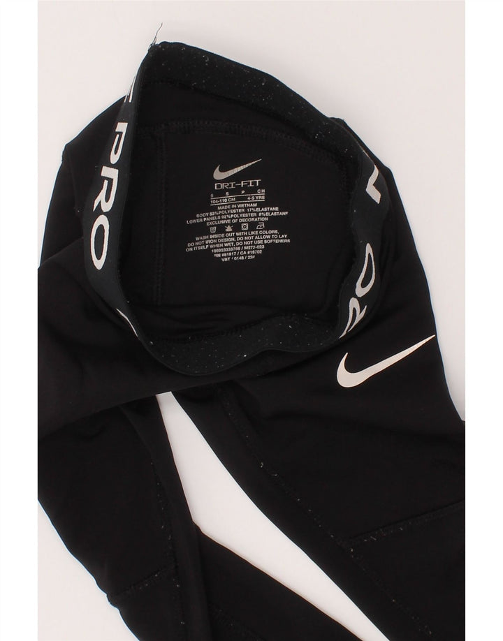 Леггинсы с рисунком Nike Dri Fit для девочек, 4–5 лет, маленький размер, черный полиэстер