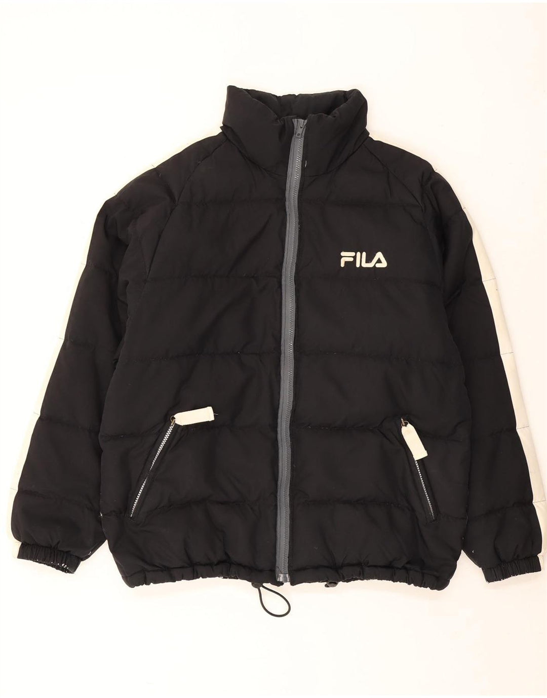 Мужская стеганая куртка Fila IT 50, большая черная, полиэстер с цветными блоками