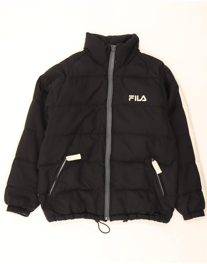 Мужская стеганая куртка Fila IT 50, большая черная, полиэстер с цветными блоками