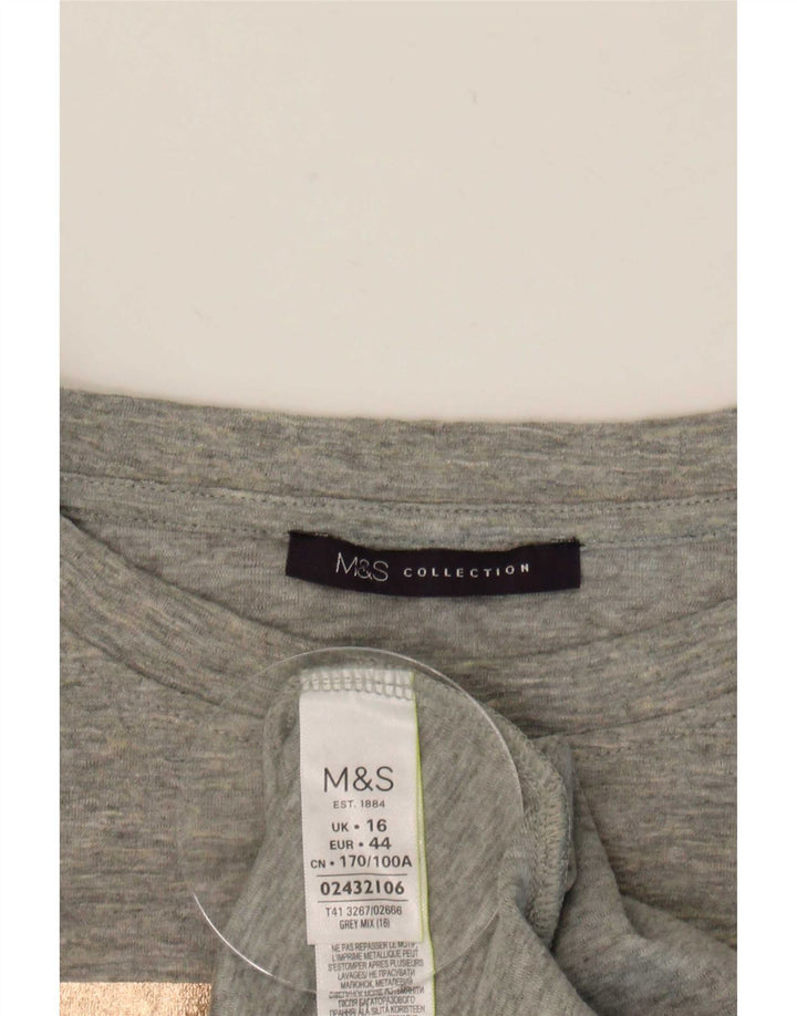 Женский топ с длинным рукавом с рисунком Marks & Spencer, Великобритания, 16, большой серый цвет с блоками
