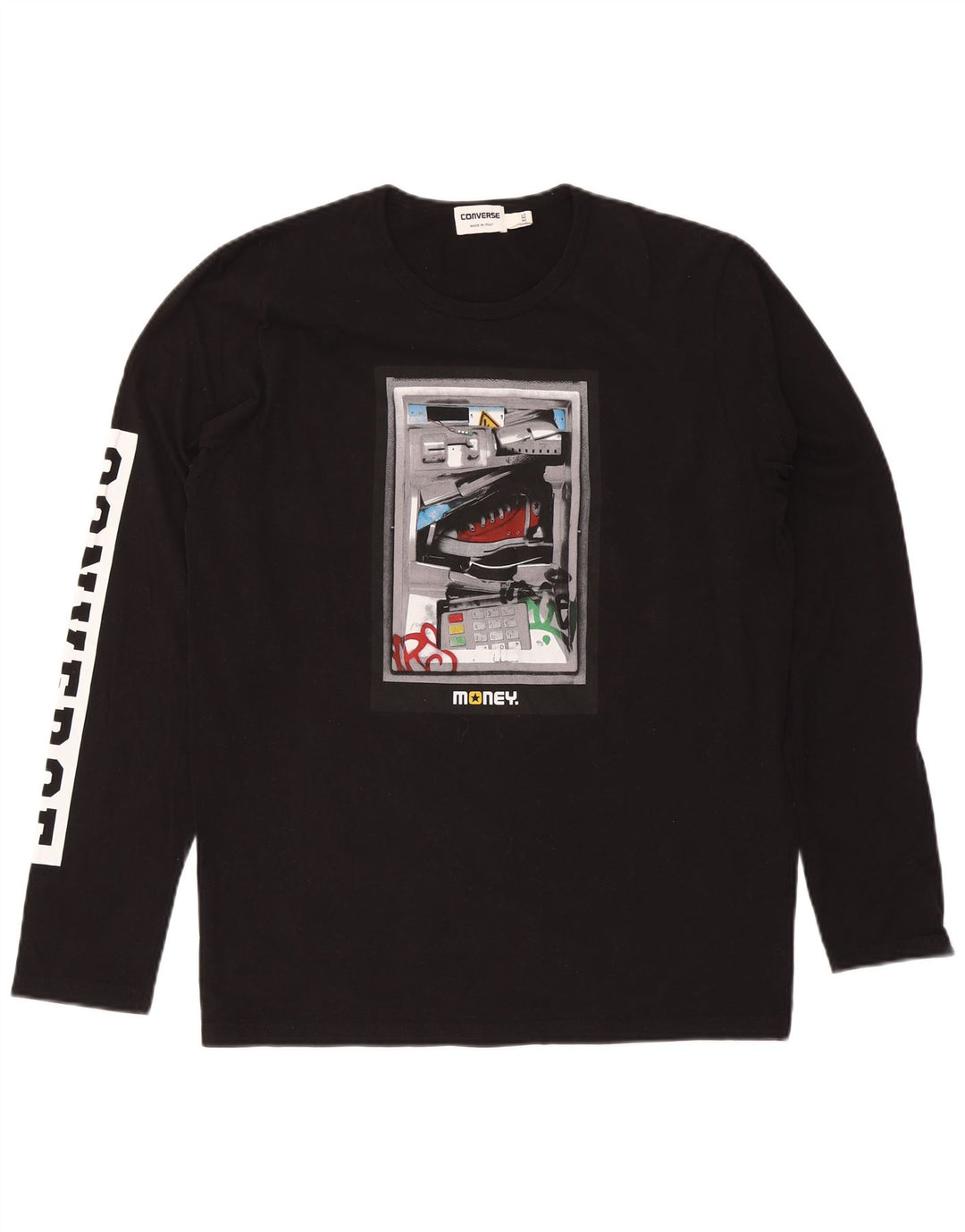 Мужские кроссовки Converse с длинным рукавом и рисунком, 2XL, черный хлопок