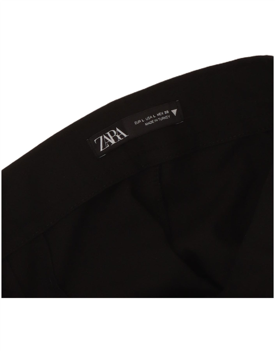 Zara Женские обычные прямые повседневные брюки, большие W32 L26, черные