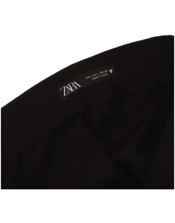 Zara Женские обычные прямые повседневные брюки, большие W32 L26, черные