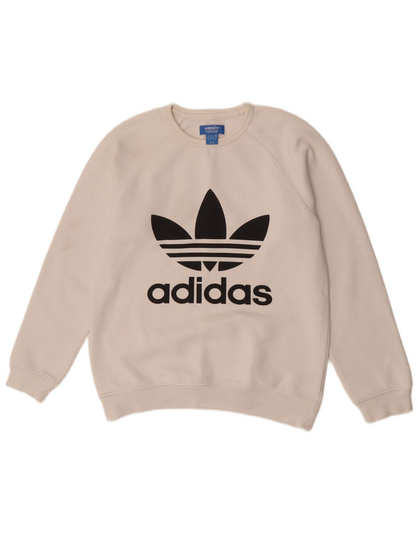 Мужской свитшот Adidas с графическим рисунком, маленький белый хлопковый спортивный джемпер