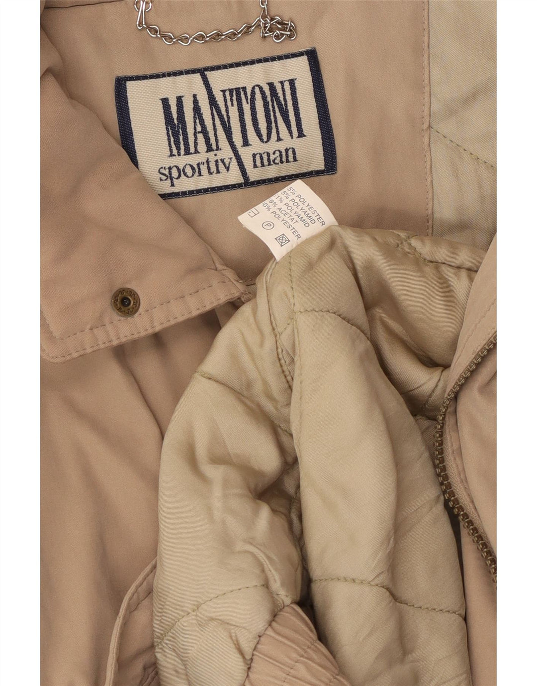 Мужская куртка-бомбер MANTONI UK 42 XL, полиэстер бежевого цвета