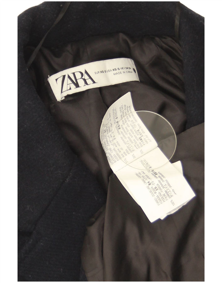 Женское пальто оверсайз Zara UK 6 XS темно-синее, шерстяное