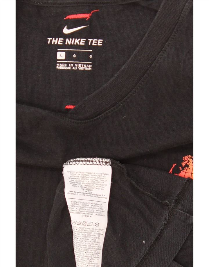 Мужская футболка с рисунком Nike, большой черный хлопок