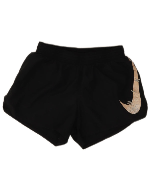 Женские спортивные шорты с графическим рисунком Nike Dri Fit UK 8, маленькие черные
